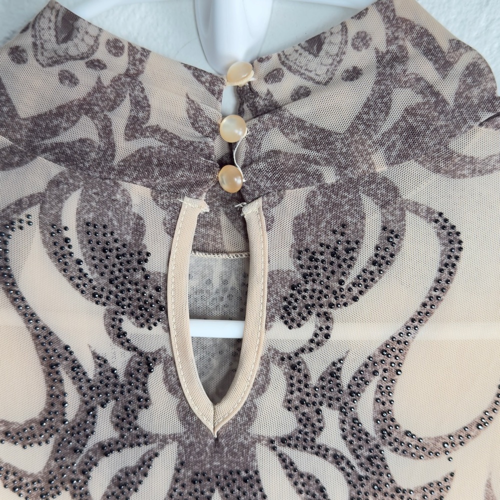 KIKIRIKI Tattoo Mesh Maxi Dress Size M - Picture 7 of 11